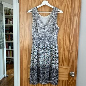 MAX STUDIO V-Neck Sleeveless Summer Dress with Sailboat Pattern Size Large